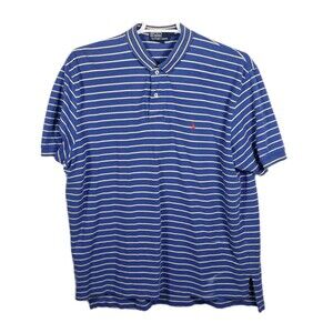 Polo Ralph Lauren Men's XXL Blue  / White Striped Short Sleeve Shirt